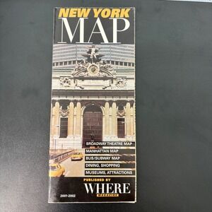 Where Magazine Vintage 2001-2002 New York City Map‎ Manhattan Subway Bus Guide